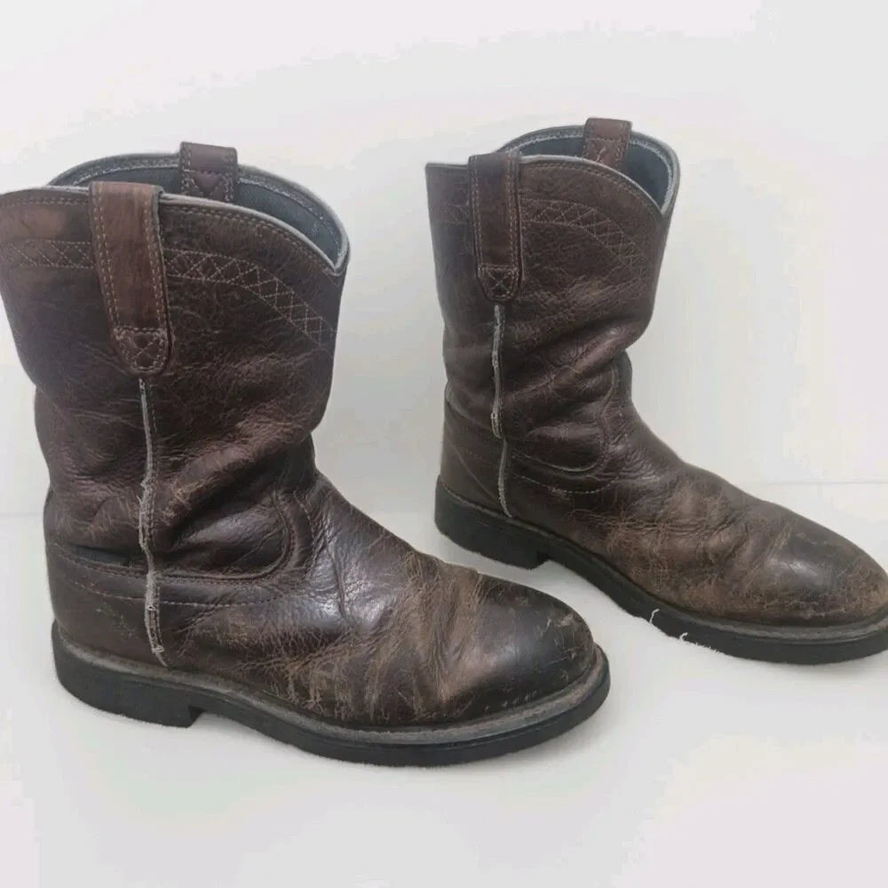 Ariat Sierra Work Boots Mens 9.5D Brown Leather Waterproof 10002385 Slip Resist